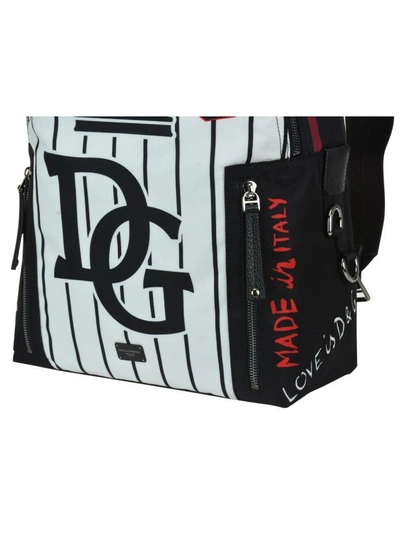 Shop Dolce & Gabbana Royal King Backpack In White/black/red