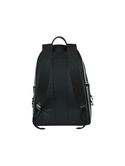 Shop Dolce & Gabbana Logo Print Backpack In Black/white