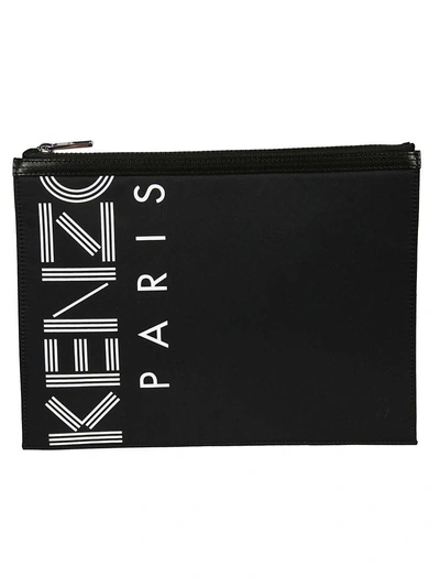 Shop Kenzo Logo Clutch In Noir