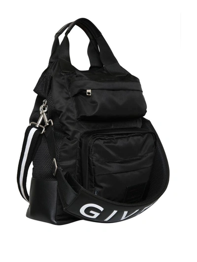 Shop Givenchy Leather Trimmed Shell Tote In Nero