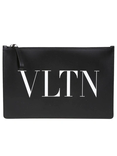 Shop Valentino Logo Print Clutch