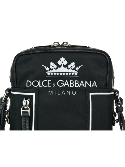 Shop Dolce & Gabbana Logo Messenger Bag In Black/white