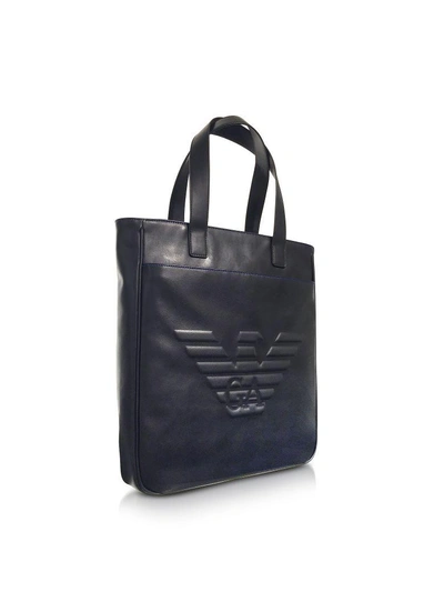 Shop Emporio Armani Black Eagle Mens Vertical Tote Bag