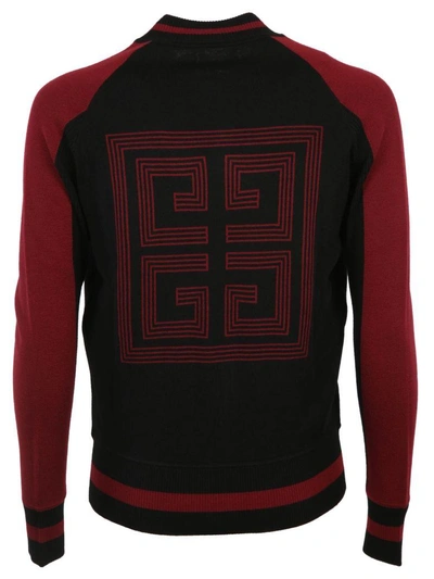 Shop Givenchy Embroidered Lightning Bomber In Black/red