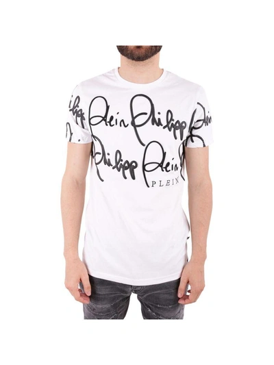 Shop Philipp Plein Run" Cotton T-shirt" In White