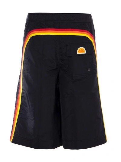 Shop Palm Angels Contrast-trim Track Shorts In Nero