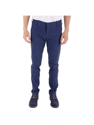 Shop Entre Amis Cotton Blend Trousers In Blue