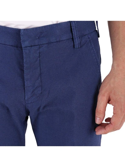 Shop Entre Amis Cotton Blend Trousers In Blue