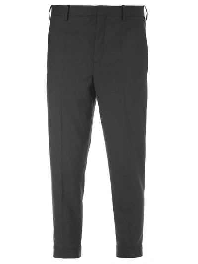 Shop Neil Barrett Wool Blend Trousers In Black