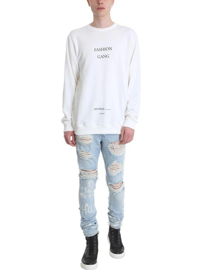 Shop Ih Nom Uh Nit Fashion Gang Milan White Cotton Sweatshirt