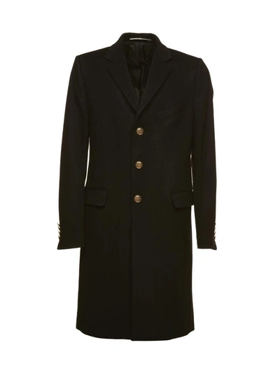 Shop Givenchy Logo Button Mid-length Coat In Nero