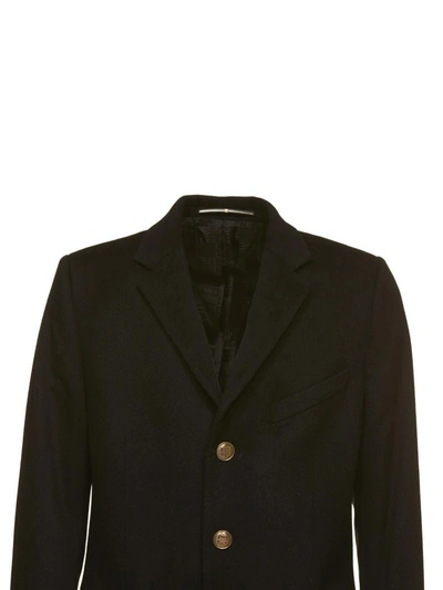 Shop Givenchy Logo Button Mid-length Coat In Nero