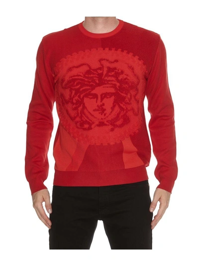 Shop Versace Medusa Pullover In Red