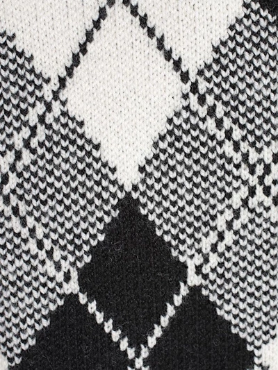 Shop Ami Alexandre Mattiussi Argyle Jacquard Crewneck Sweater In Black White