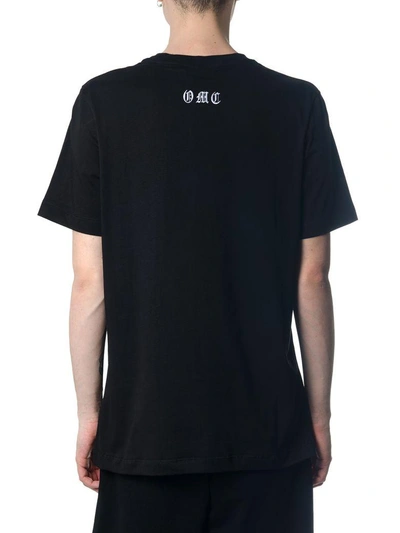 Shop Omc Black Cotton T-shirt With Gothic Print