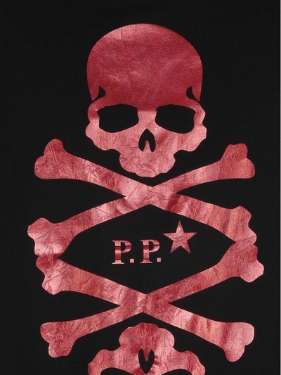 Shop Philipp Plein Cotton T-shirt In Black - Red