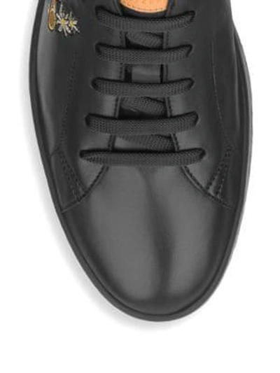 Shop Bally Animal Anistern Leather Low-top Trainers In Black