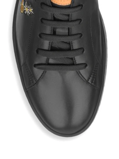 Shop Bally Animal Anistern Leather Low-top Sneakers In Black