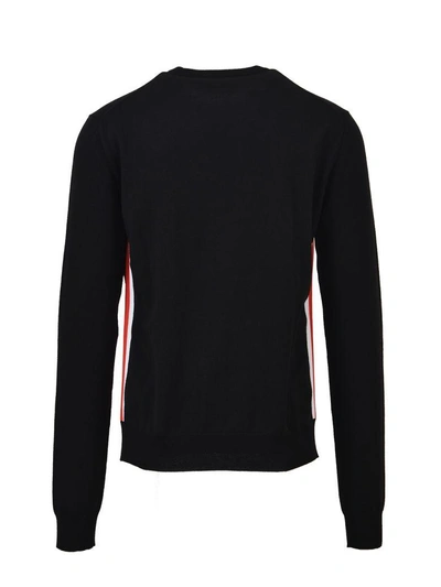 Shop Calvin Klein Striped Crewneck Sweater In Black