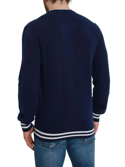 Shop Dolce & Gabbana Pull With Crown Logo Intarsia In Blu