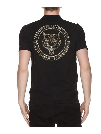 Shop Philipp Plein Go Fast Polo Shirt In Black-gold