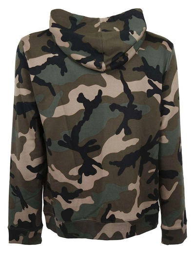 Shop Valentino Camouflage Zipped Hoodie In Fcamou Army Nero