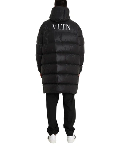 Shop Valentino Vltn Long Down Jacket In Nero