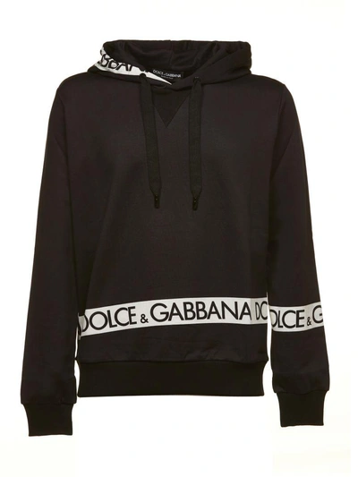 Shop Dolce & Gabbana Printed Hoodie In Nero Bianco