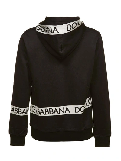 Shop Dolce & Gabbana Printed Hoodie In Nero Bianco