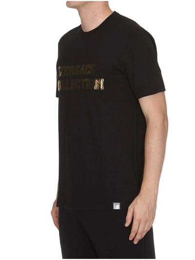 Shop Versace Logo Collection T-shirt In Black