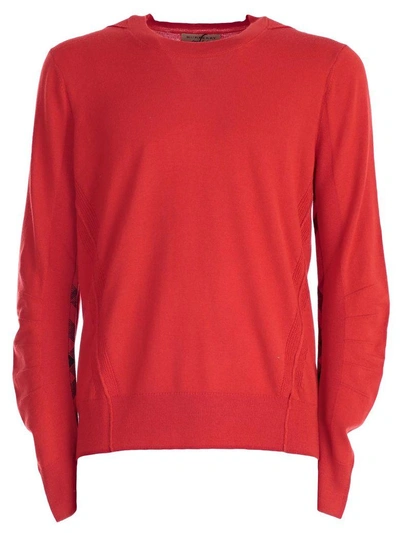 Shop Burberry Fine Knit Sweater In Bright Red