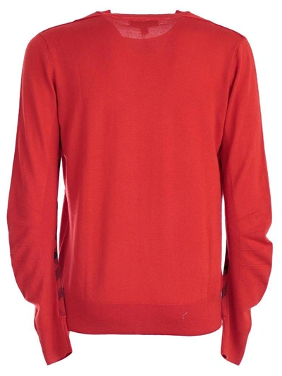 Shop Burberry Fine Knit Sweater In Bright Red
