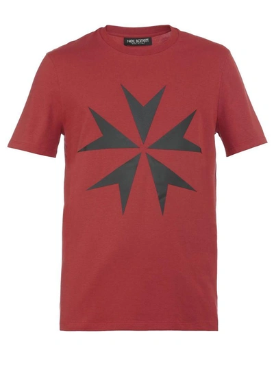 Shop Neil Barrett Cotton T-shirt In Red