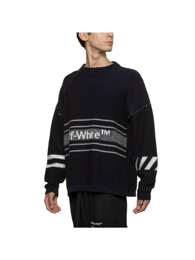 Shop Off-white Ow Sweater In Blue
