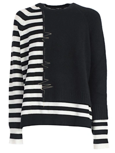 Shop Haider Ackermann Embroidered Striped Sweater In Black