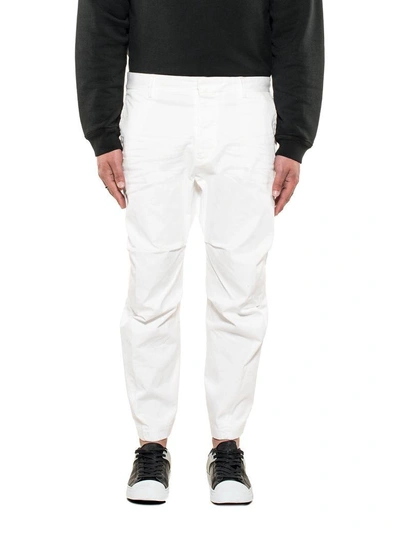 Shop Dsquared2 White Gabardine Cropped Trousers