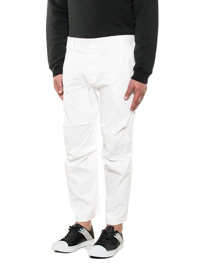 Shop Dsquared2 White Gabardine Cropped Trousers