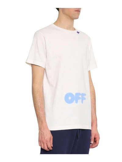 Shop Off-white Blurred Off Cotton T-shirt In Bianco