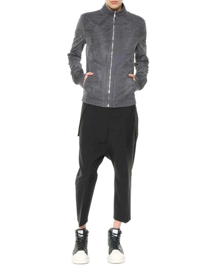 Shop Rick Owens Leather Jacket In Iron