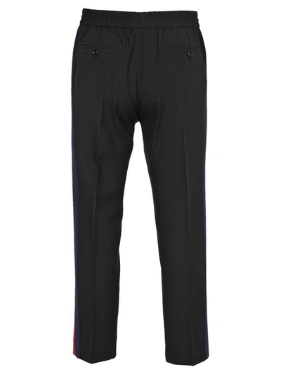 Shop Gucci Pants Side Web In Black + Web