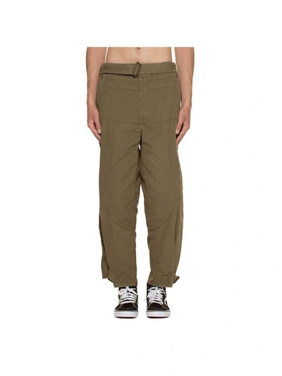 Shop Jw Anderson Dyed Army Trousers In Green