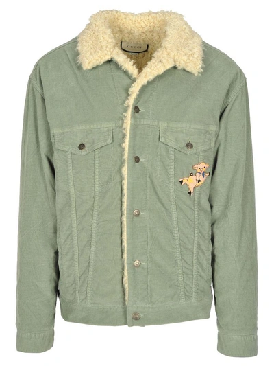 Shop Gucci Corduroy Jacket In Green