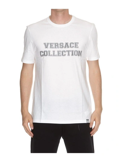 Shop Versace Logo Collection T-shirt In White