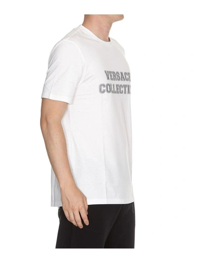 Shop Versace Logo Collection T-shirt In White