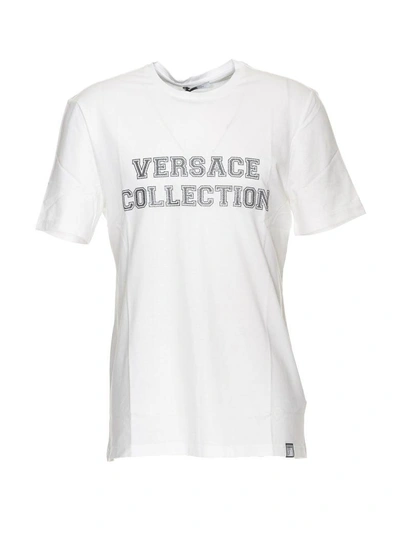 Shop Versace Logo Collection T-shirt In White