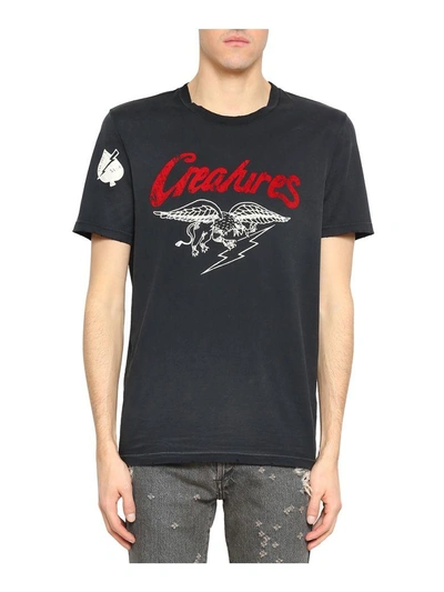 Shop Givenchy Creatures Cotton T-shirt In Nero