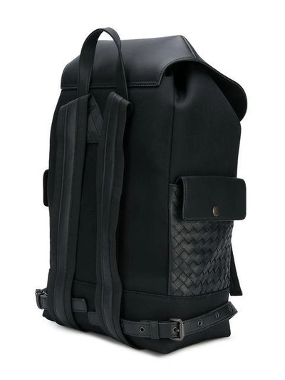 Shop Bottega Veneta Multi-functional Interwoven Backpack In Black