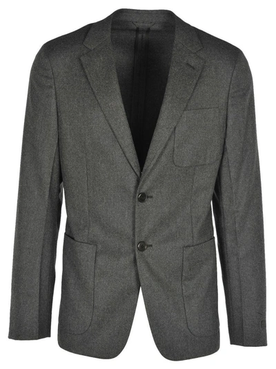 Shop Prada Wool Jacket In Grey