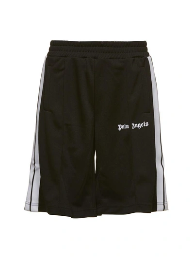 Shop Palm Angels Logo Track Shorts In Nero Bianco