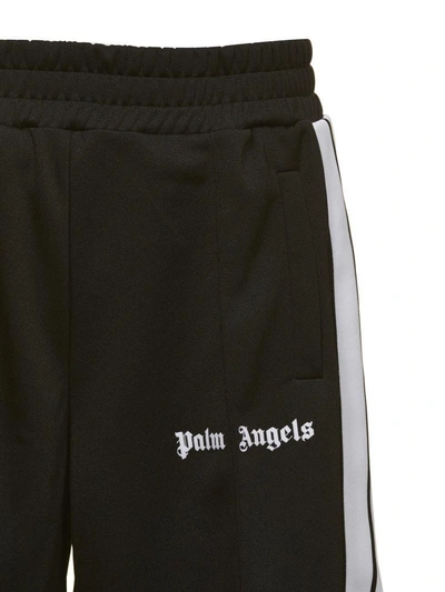 Shop Palm Angels Logo Track Shorts In Nero Bianco